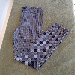 Gap Pants Womens Size 4R Black White Geometric Print Slim City Tapered Stretch