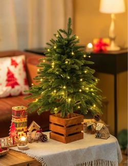 2.6 FT Mini Artificial Christmas Tree with LED Lights