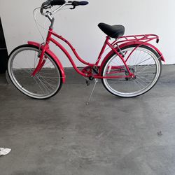 Red Schwinn Bike With Large Seat
