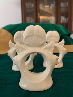Ceramic angel napkin rings