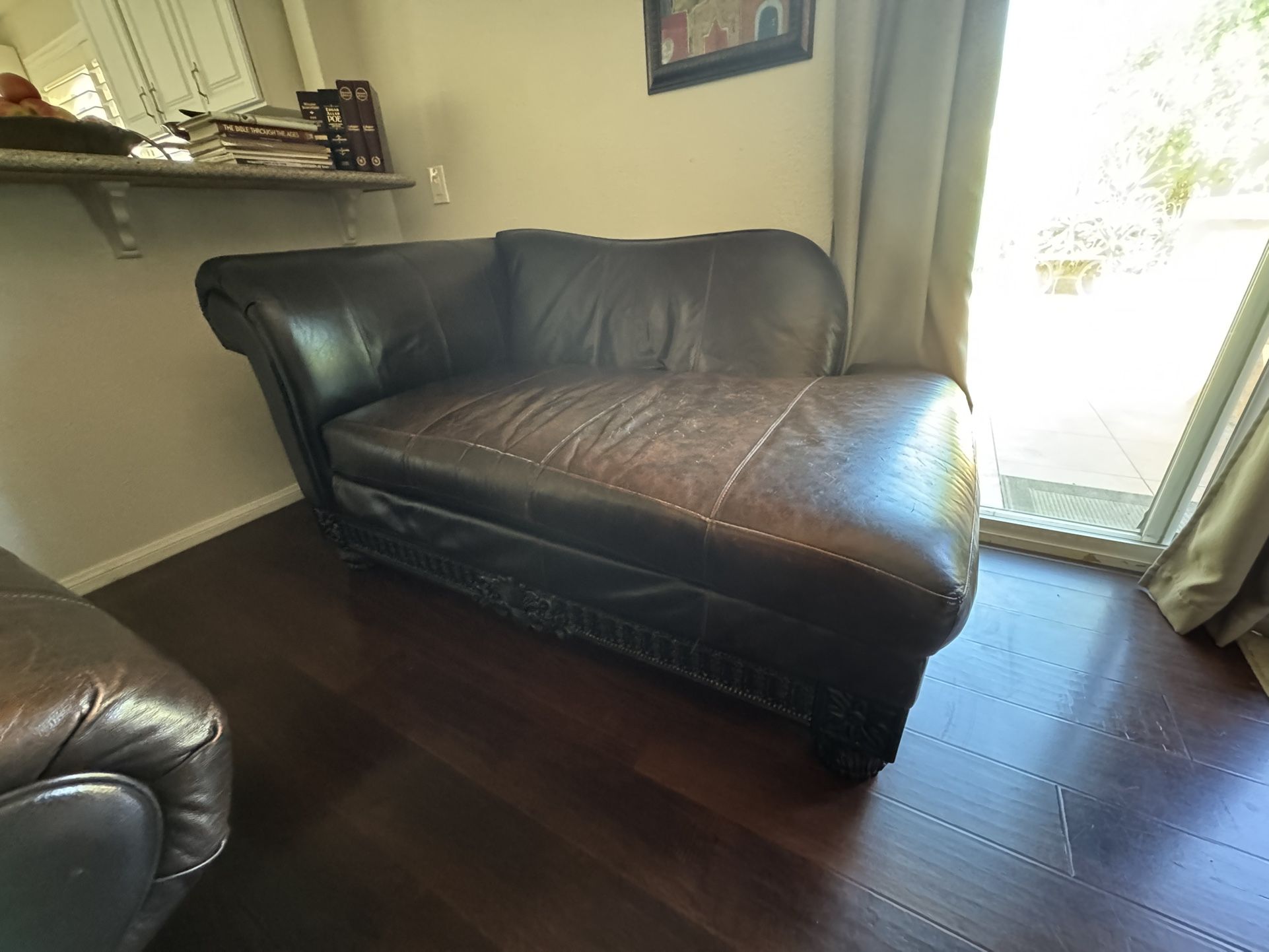 Ashley Britannia Rose Brown Genuine Leather Solid Wood Black Chase
