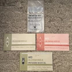 Original 1972 Oldsmobile GM Cutlass F-85 Owner’s Manuals 3-Piece Set