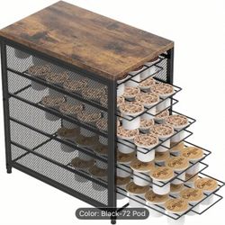 Keurig K-Cup Holder Black Metal & Rustic Wood