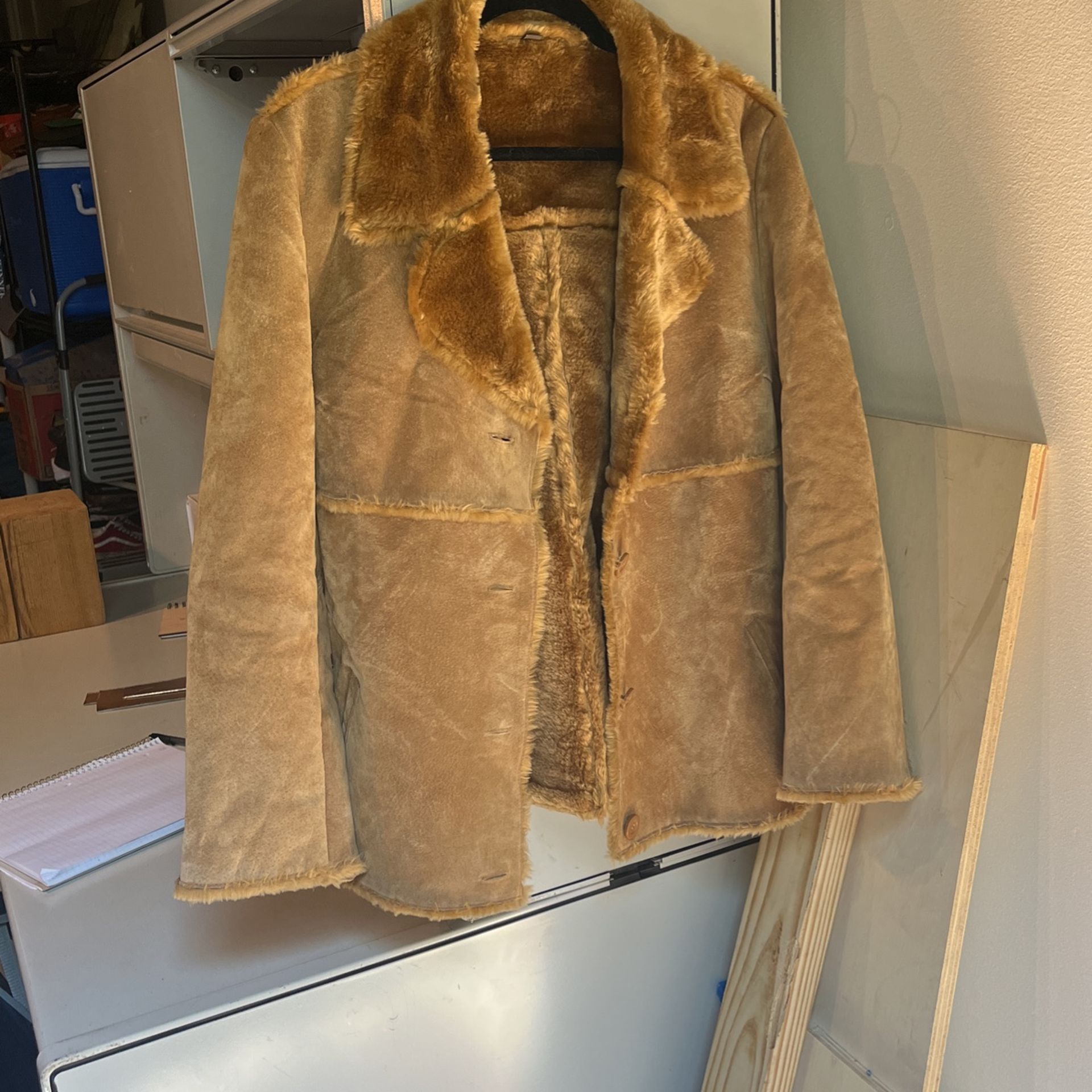 Vintage Brandon Thomas Leather/faux fur coat