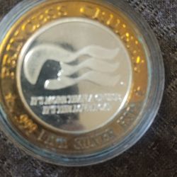 Princess Cruises $10 .999 Silver Casino Chip