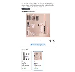 Brand new 9 in 1 Wrap Air Hair Styler & Blow Dryer Brush - 110,000 RPM High-Speed, Foldable Ionic Hot Air Styler for Fast Drying, Volumizing & Curling