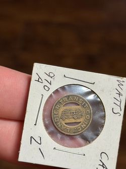 Wow 🤩!! Vintage Watts California Landier Transit Co. Bus Token – CA 970-A – Good For One Fare !