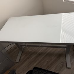 Glass Top Desk with adjustable height function