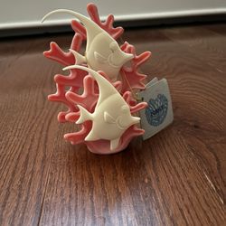 Vintage Coralei Of Hawaii Handcrafted Cultured Coral Angel Fish Statue