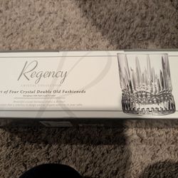 Regency Crystal Double Old Fashion Glasses - Set Of 4
