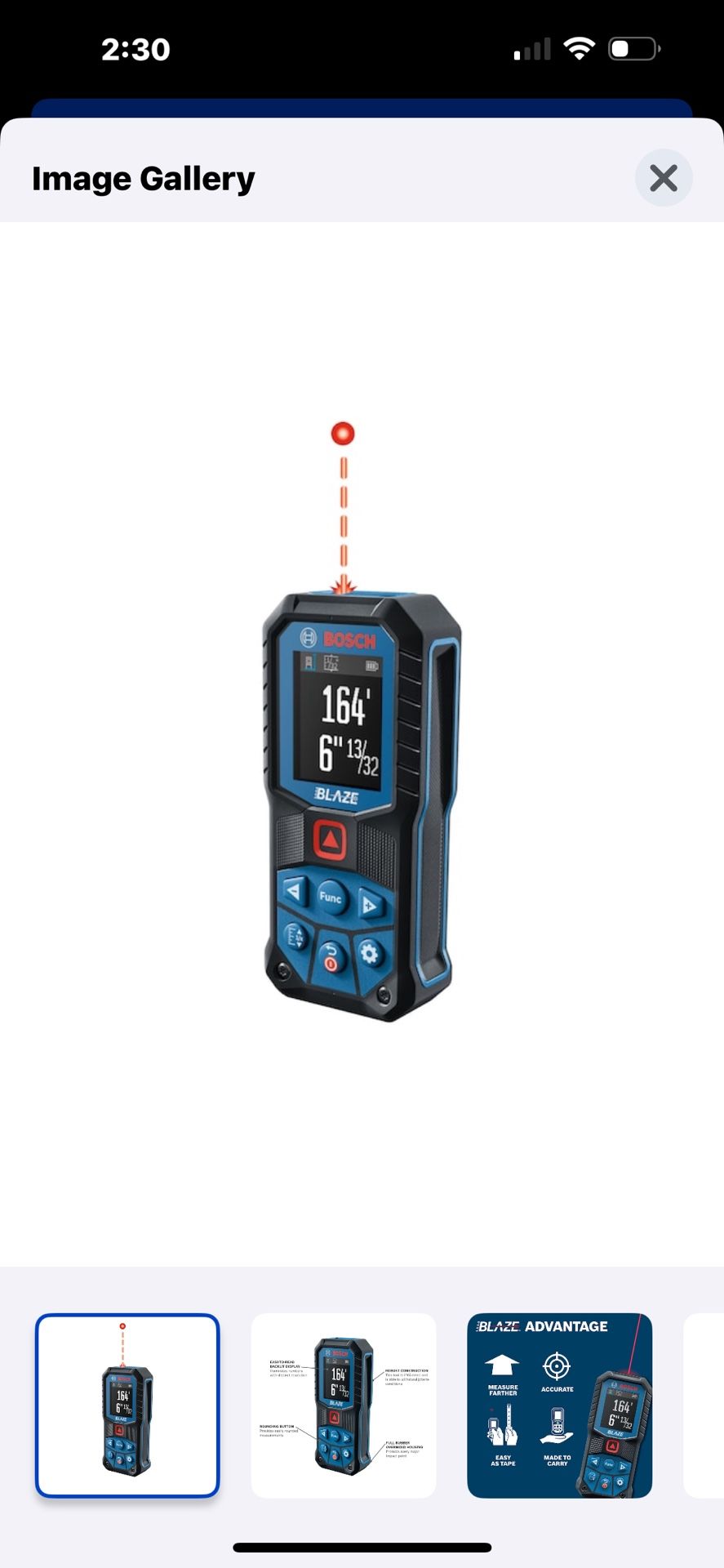 Bosh Blaze Laser Measure 165'