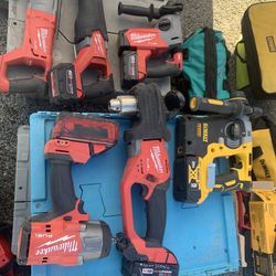 Milwaukee M18 And Dewalt 20V  Rotary Hammers 