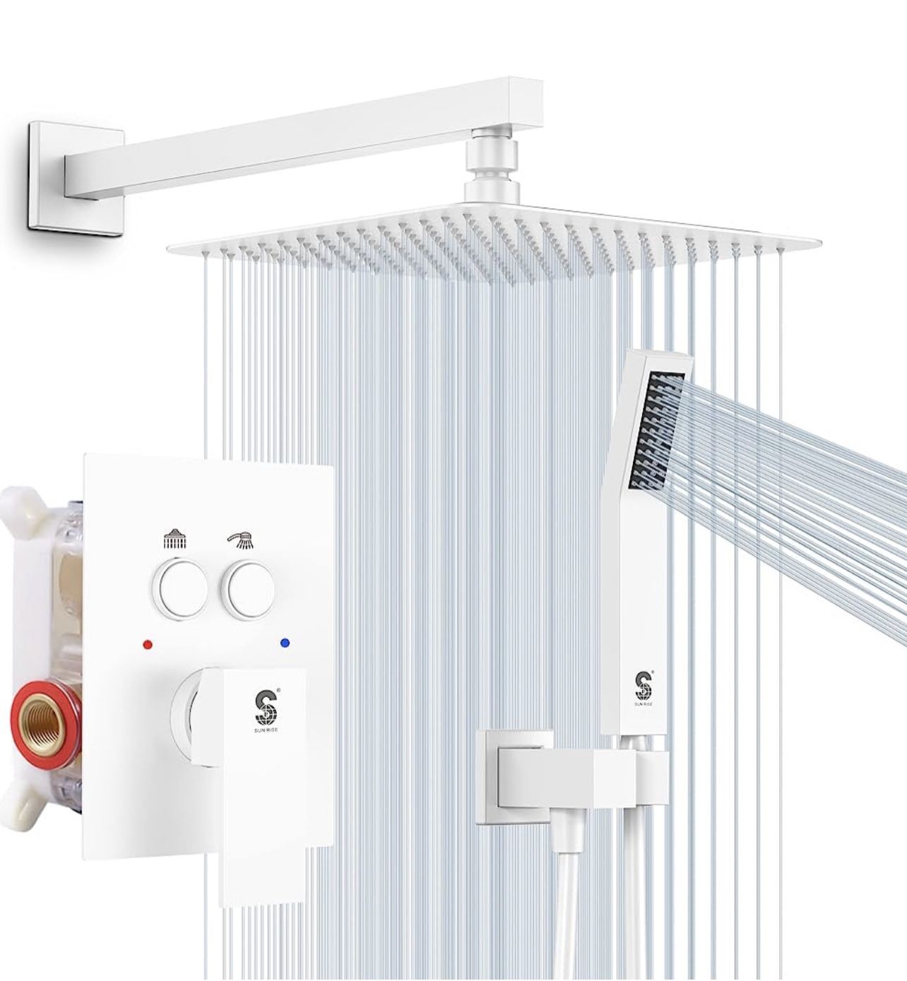 Brand New In The Box- Shower Panel System Push Button-White 10 Inch