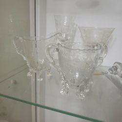 Antique Candy Dish, Milk & Sugar Set