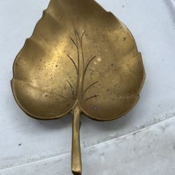 Mid-century brass leaf tray