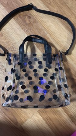 Plastic clear bag cross body or hand carry unknown brand