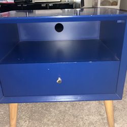 Blue bedside Desk Cabinet