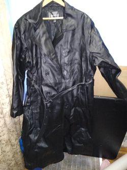 Leather trench coat