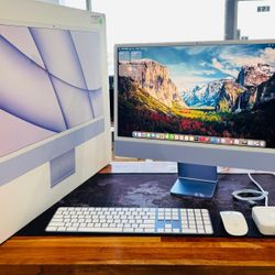 Apple iMac 24” M1 2021 8-CORE CPU 16GB RAM 1TB ~Purple with Matching Mouse/Keyboard!