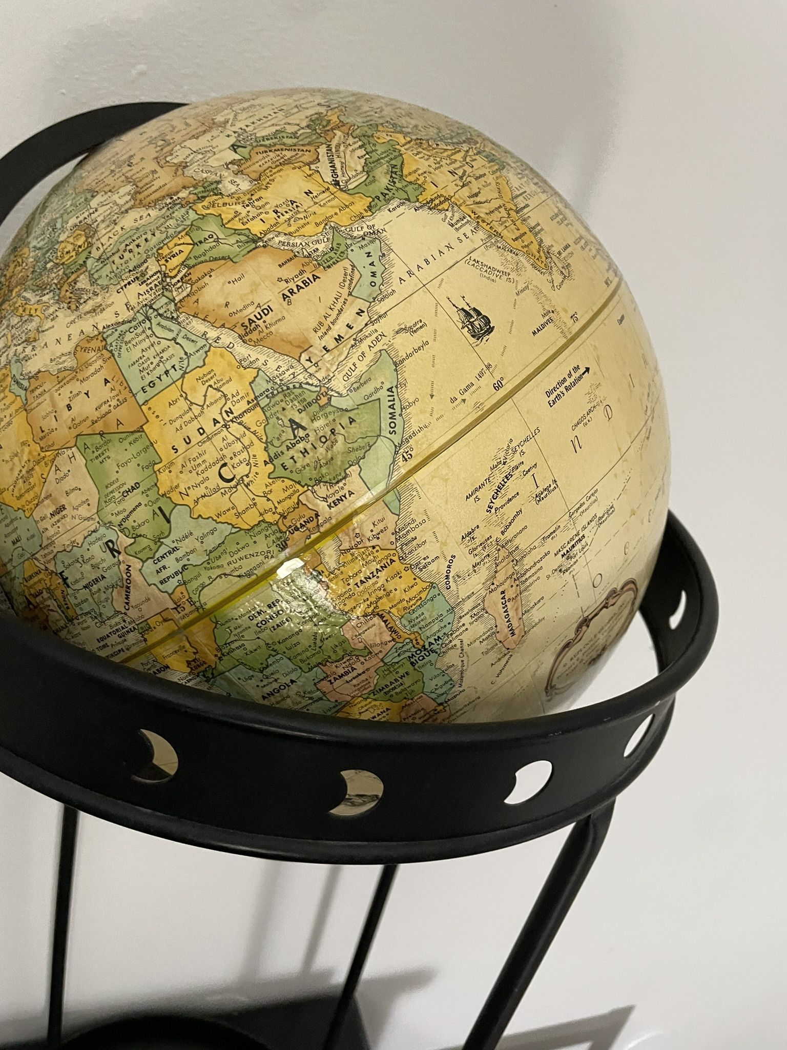 12in World Globe With 3 Foot Stand