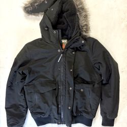 Superdry Everest Black Hooded Bomber Jacket Women’s XL