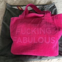 $1230 Tom Ford Unique hot pink bag tote & pouch fabulous like NEW travel carry on pool beach dust