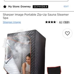 Sharper Image Portable Zip Up Sauna Steamer Spa