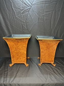 Brown Square Ceramic Pots-Planters .$35 each