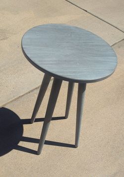 Small Grey Wooden Side Table Plant Stand