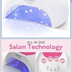 SUNUV SUN2C UV Light for Nails, UV LED Nail Lamp with 4 Timer Settings, Curing Lights Compatible with All Gel Polish Rose 