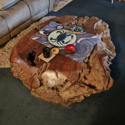 Red Tree Stump Coffee Table (Heavy)