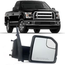 Right Passenger Side Door Mirror with Blind Spot Glass Power Fits 2015-2020 Ford F150 Without Turn Signal Light Non-Heated (3Pins) Replaces: ‎FL3Z1768