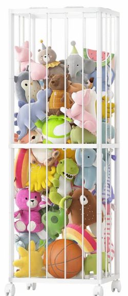Large Stuffed Animal Storage Tower with Wheels