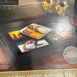 Wooden Photo Serving Tray