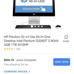 HP Pavilion All in one Touchscreen Computer