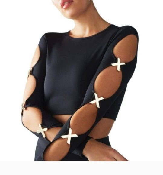 New Savage X Fenty Black Crop Small Top