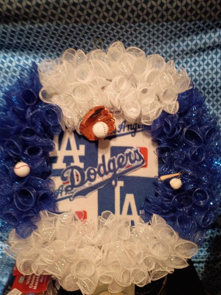 Dodgers Wreath Custom Made