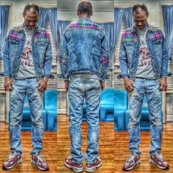 Custom Made Denim Jacket.. Sz Medium