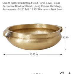 Large Brass Decorative Bowl Indian Diwali