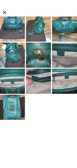 Gucci 263945 Top Handle Shoulder Hand Tote Bag Green CalfSkin Leather Used Ex++