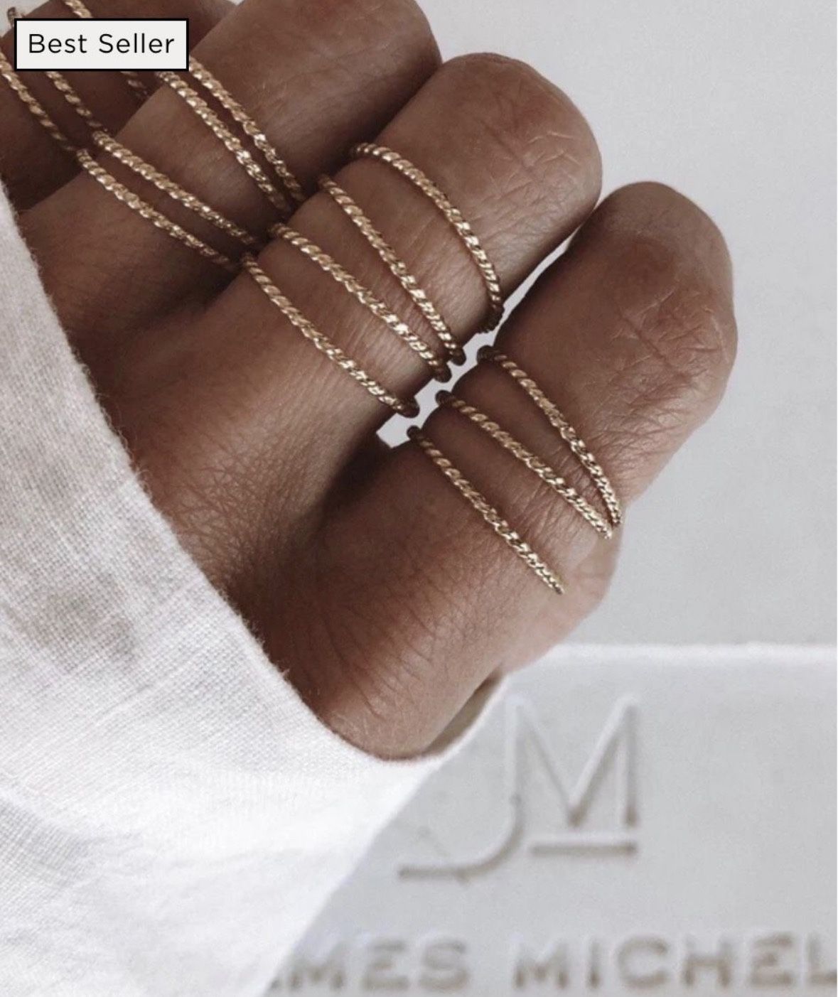 NEW James Michelle TWIST stacking Ring. Silver.   Sz 4.5/5 