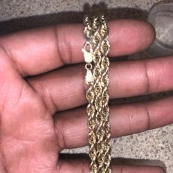 10k 26” Rope Chain 4.5 Mm 9.4 Grams 