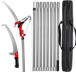 32.3 in. Blade 27 ft. Steel Pruning Saw Double Blade Pole Saws for Tree Trimming