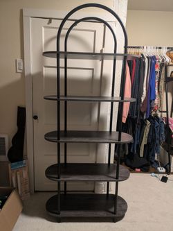 71" Arched Bookshelf 5 Tier Bookcase