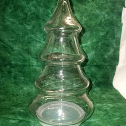Vintage Glass Christmas Tree Candy Jar