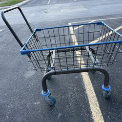 Heavy Duty Laundry and Grocery 1.8 Bushel Cart With U-Handle (Blue)