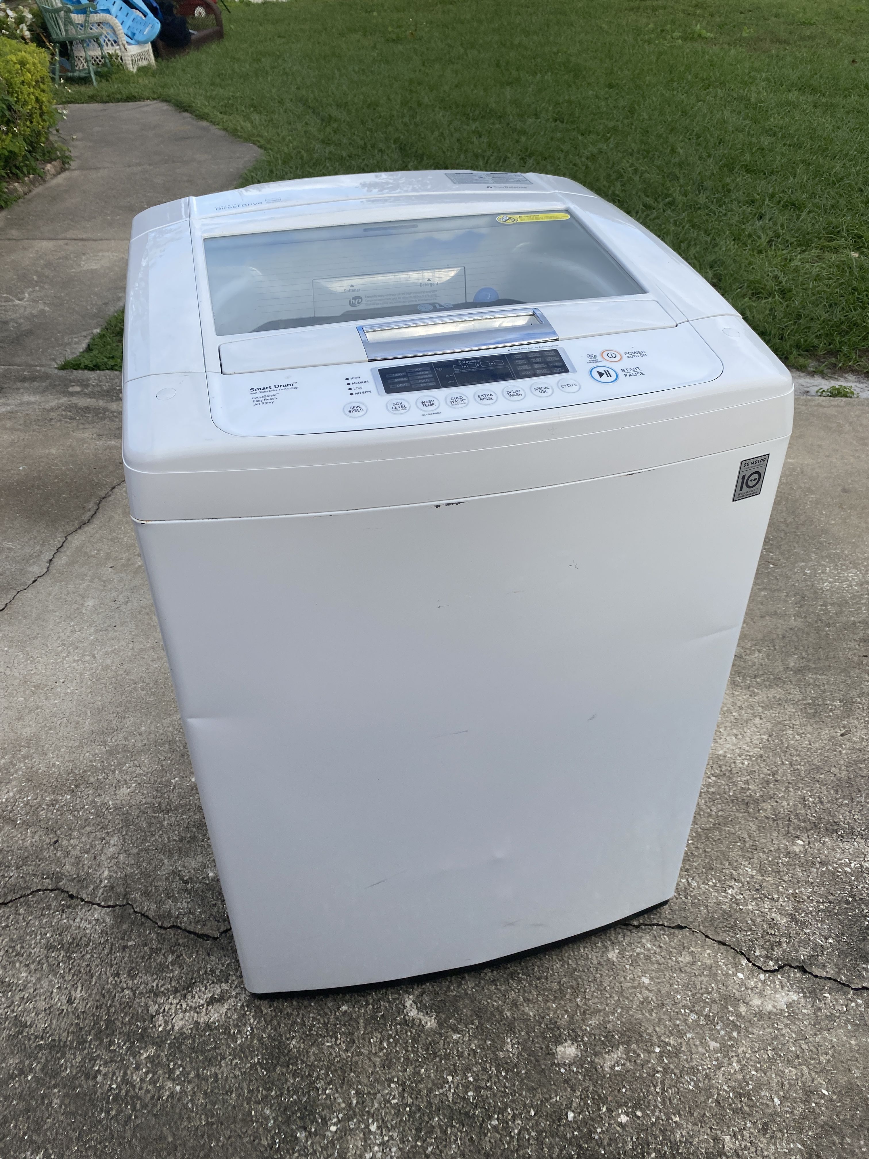 LG 4.1 Cu Ft. 8 Cycle High Efficiency Top Load Washer White Washing ...