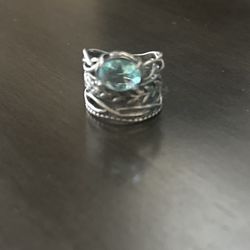Silver Ring With Turquoise Stone 