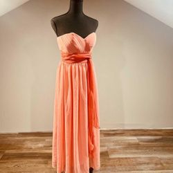 Coral Bridesmaid/ Prom Dress - Size 2