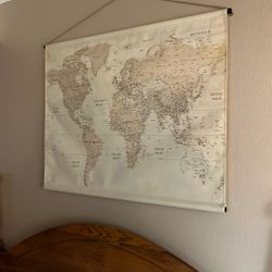 Large Canvas Wold Map Tapestry